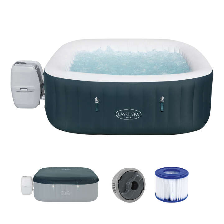 Bestway LAY‑Z‑SPA Whirlpool Ibiza AirJet quadratisch 180 × 180 cm